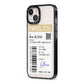 Parcel Label with Name iPhone 13 Black Impact Case Side Angle on Silver phone