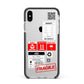 Parcel Stickers with Name Apple iPhone Xs Max Impact Case Black Edge on Silver Phone