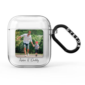 Parent and Child Photo with Text AirPods Case