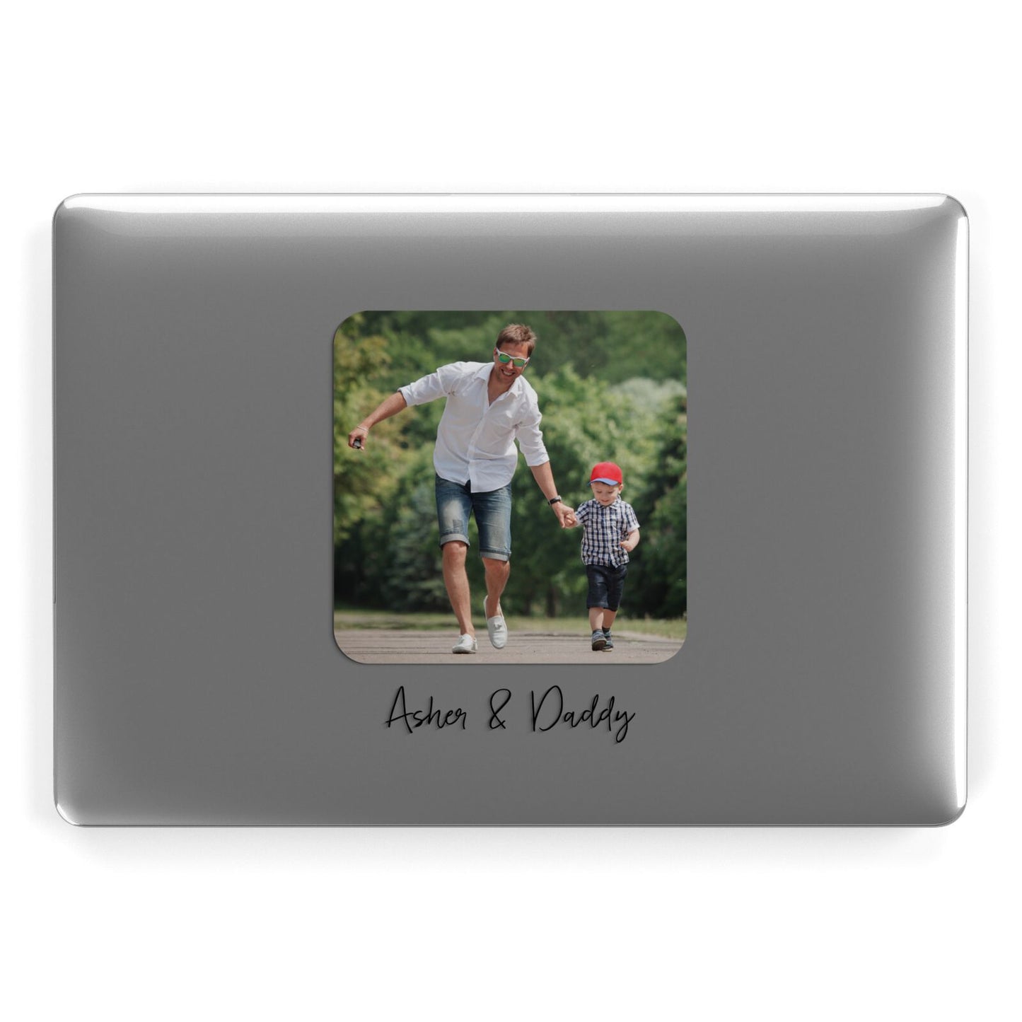Parent and Child Photo with Text Apple MacBook Case