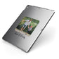 Parent and Child Photo with Text Apple iPad Case on Grey iPad Side View