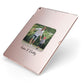 Parent and Child Photo with Text Apple iPad Case on Rose Gold iPad Side View