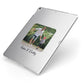 Parent and Child Photo with Text Apple iPad Case on Silver iPad Side View