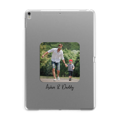 Parent and Child Photo with Text Apple iPad Silver Case