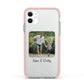 Parent and Child Photo with Text Apple iPhone 11 in White with Pink Impact Case