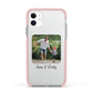 Parent and Child Photo with Text Apple iPhone 11 in White with Pink Impact Case