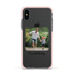 Parent and Child Photo with Text Apple iPhone Xs Impact Case Pink Edge on Black Phone