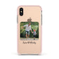 Parent and Child Photo with Text Apple iPhone Xs Impact Case Pink Edge on Gold Phone