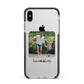 Parent and Child Photo with Text Apple iPhone Xs Max Impact Case Black Edge on Silver Phone