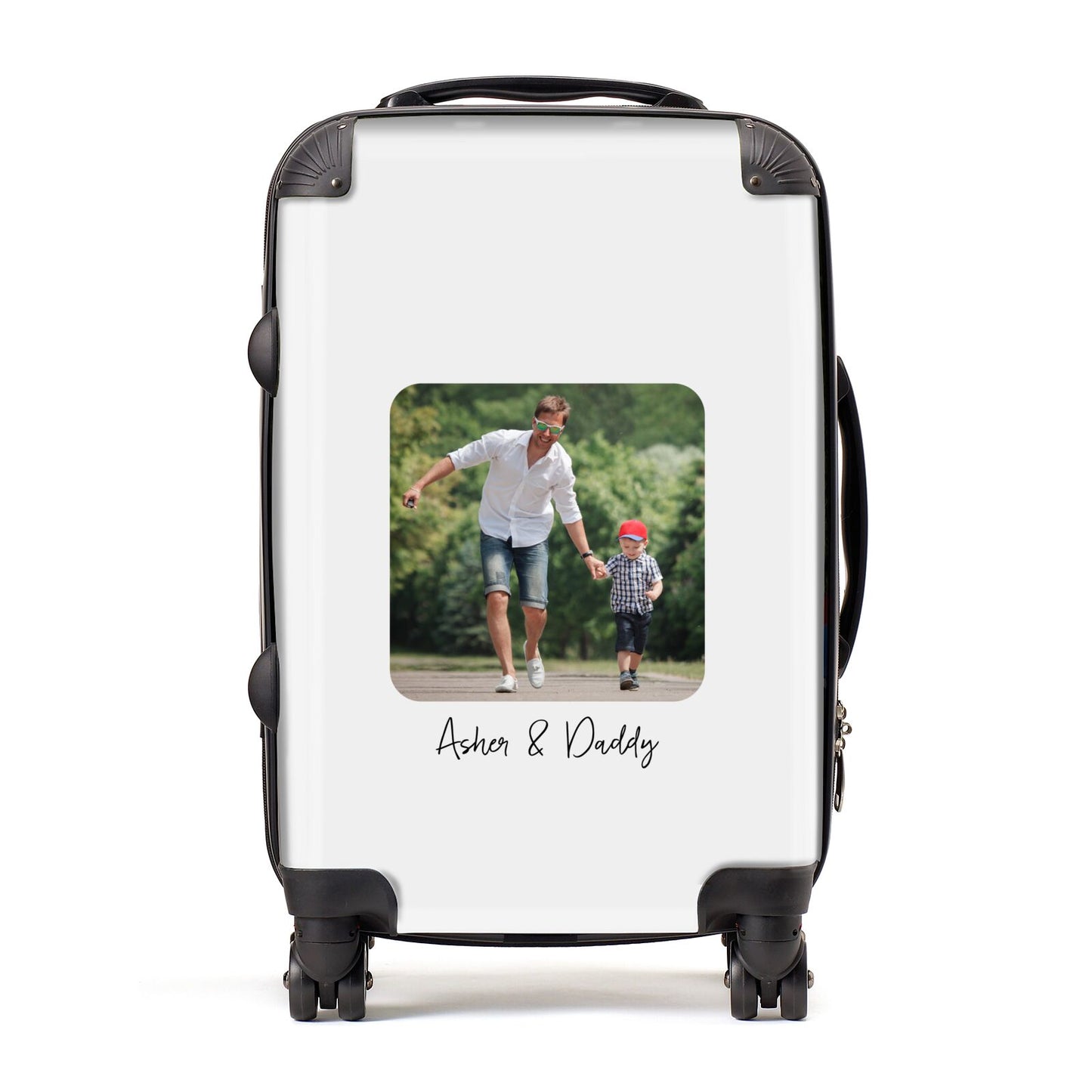 Parent and Child Photo with Text Suitcase
