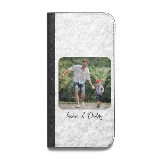 Parent and Child Photo with Text Vegan Leather Flip Samsung Case