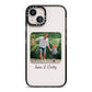 Parent and Child Photo with Text iPhone 13 Black Impact Case on Silver phone