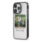 Parent and Child Photo with Text iPhone 13 Pro Black Impact Case Side Angle on Silver phone