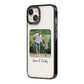 Parent and Child Photo with Text iPhone 14 Black Impact Case Side Angle on Silver phone