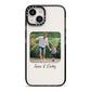 Parent and Child Photo with Text iPhone 14 Black Impact Case on Silver phone