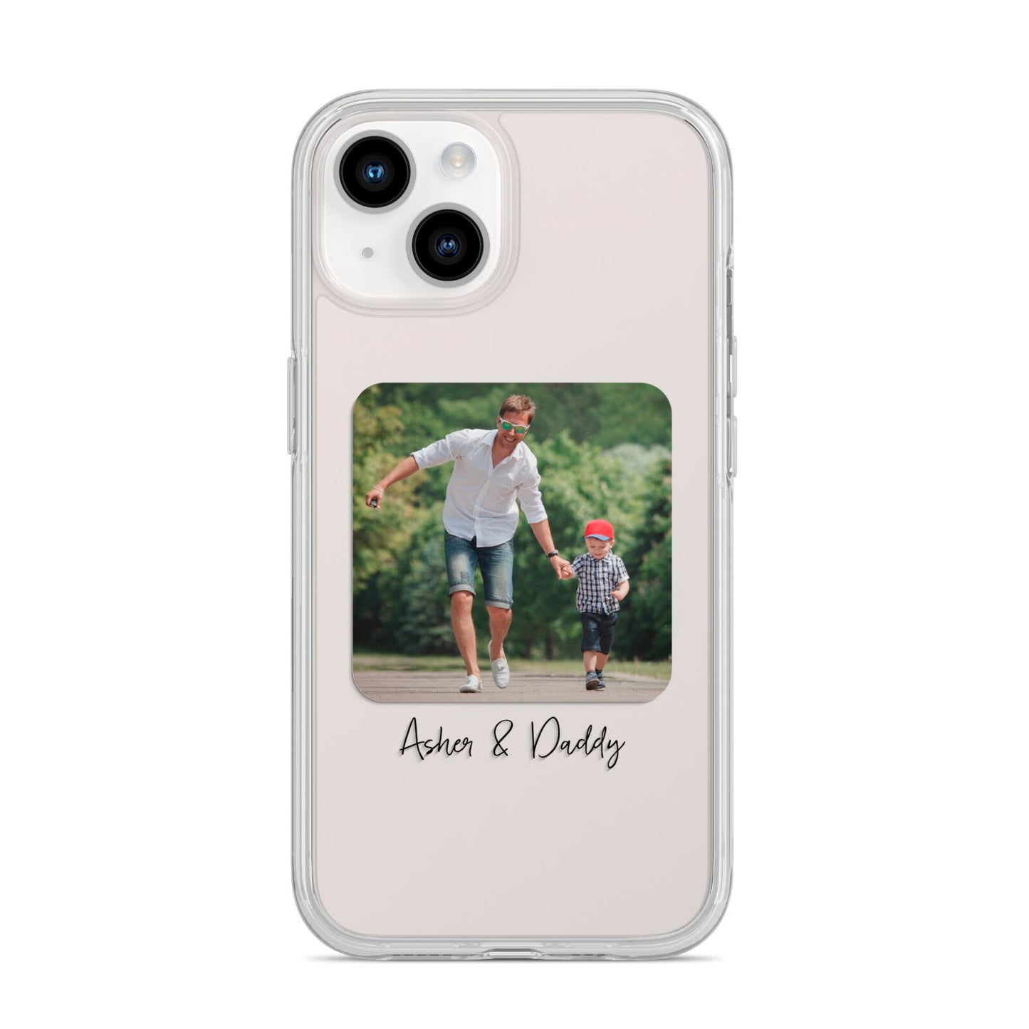 Parent and Child Photo with Text iPhone 14 Clear Tough Case Starlight