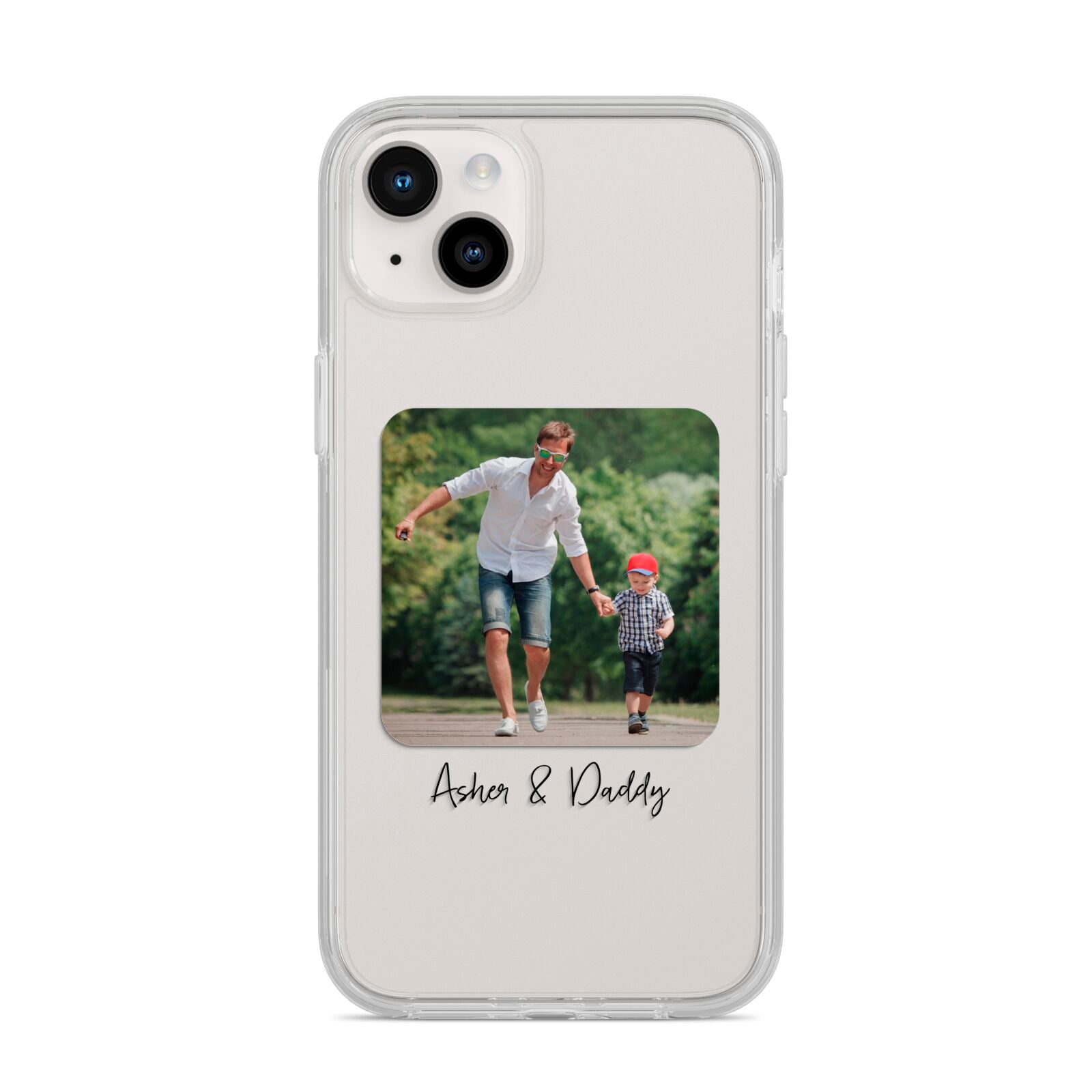 Parent and Child Photo with Text iPhone 14 Plus Clear Tough Case Starlight