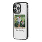 Parent and Child Photo with Text iPhone 14 Pro Max Black Impact Case Side Angle on Silver phone