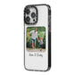 Parent and Child Photo with Text iPhone 14 Pro Max Black Impact Case Side Angle on Silver phone
