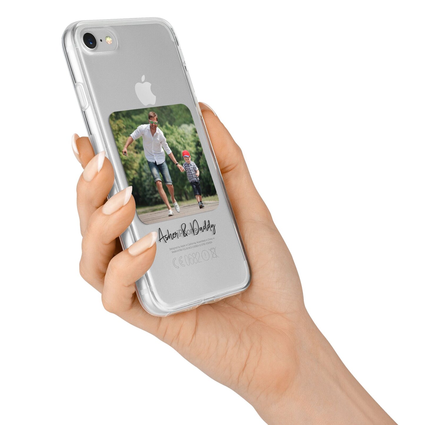 Parent and Child Photo with Text iPhone 7 Bumper Case on Silver iPhone Alternative Image