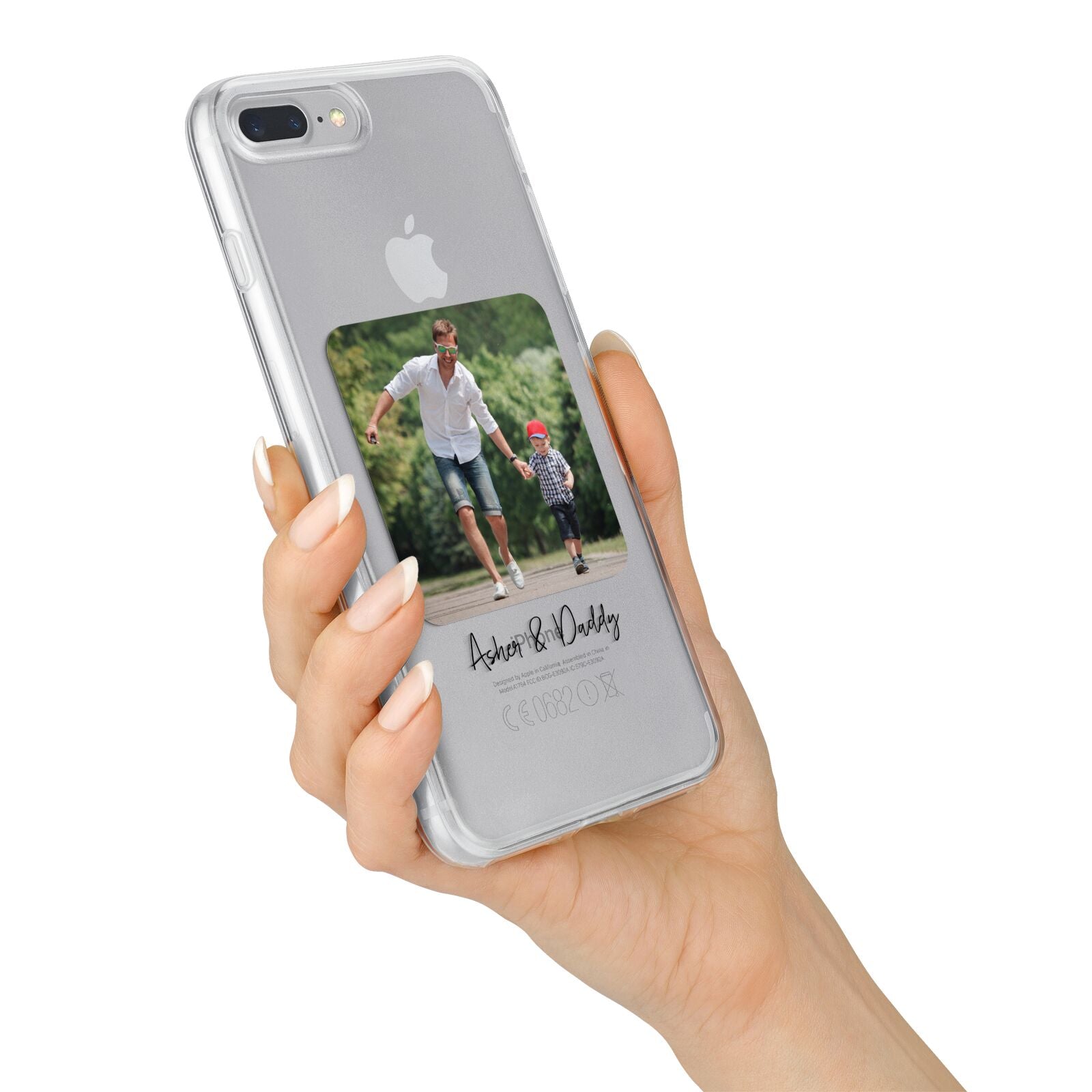 Parent and Child Photo with Text iPhone 7 Plus Bumper Case on Silver iPhone Alternative Image