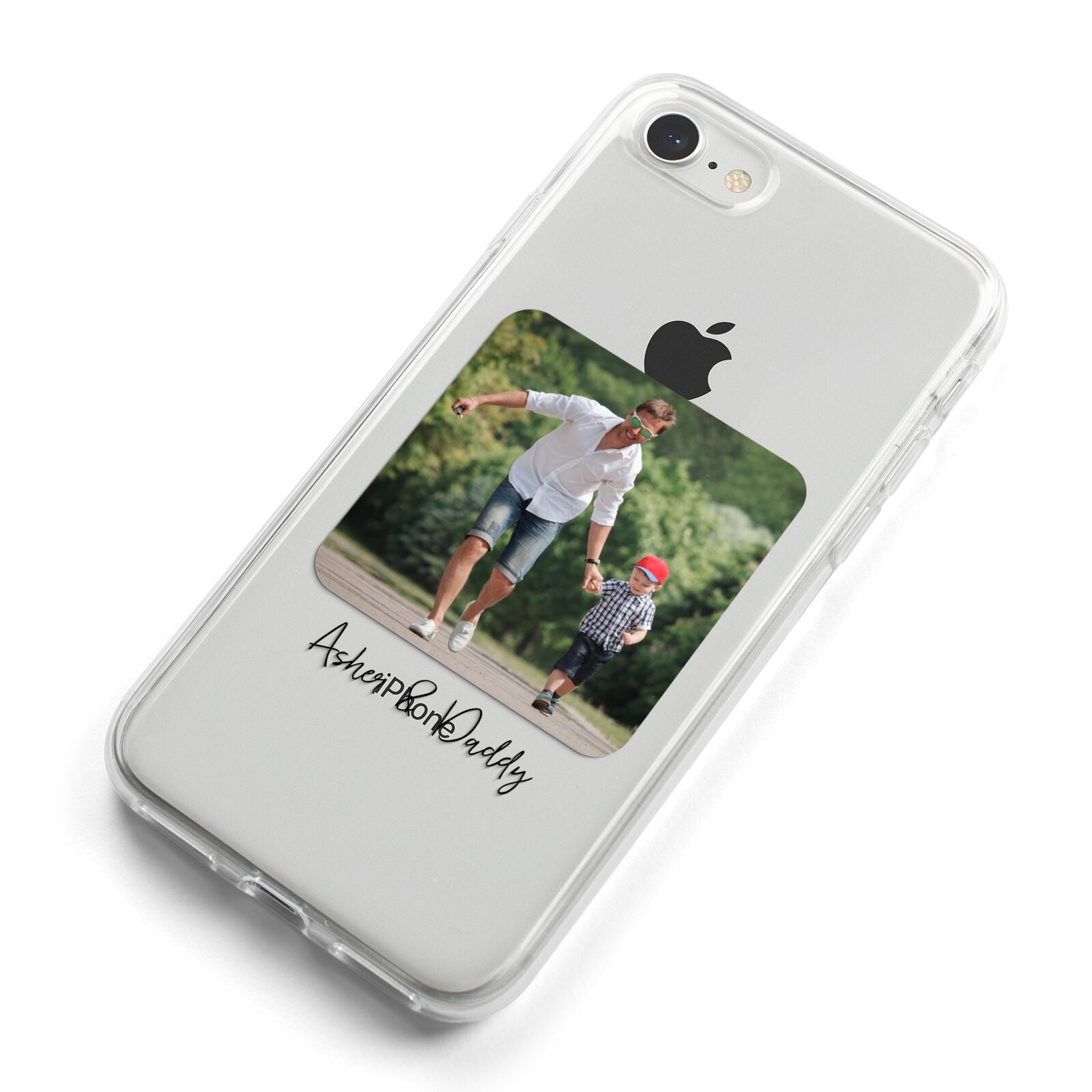 Parent and Child Photo with Text iPhone 8 Bumper Case on Silver iPhone Alternative Image