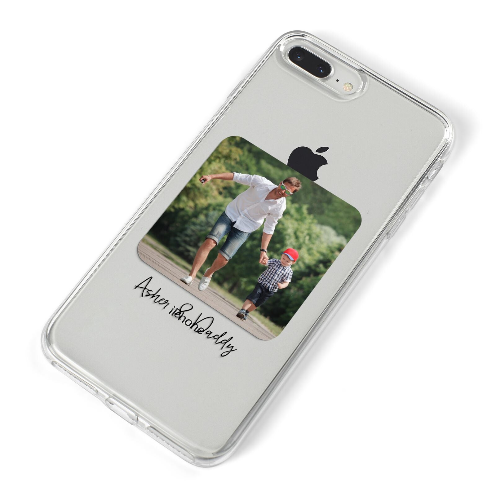 Parent and Child Photo with Text iPhone 8 Plus Bumper Case on Silver iPhone Alternative Image
