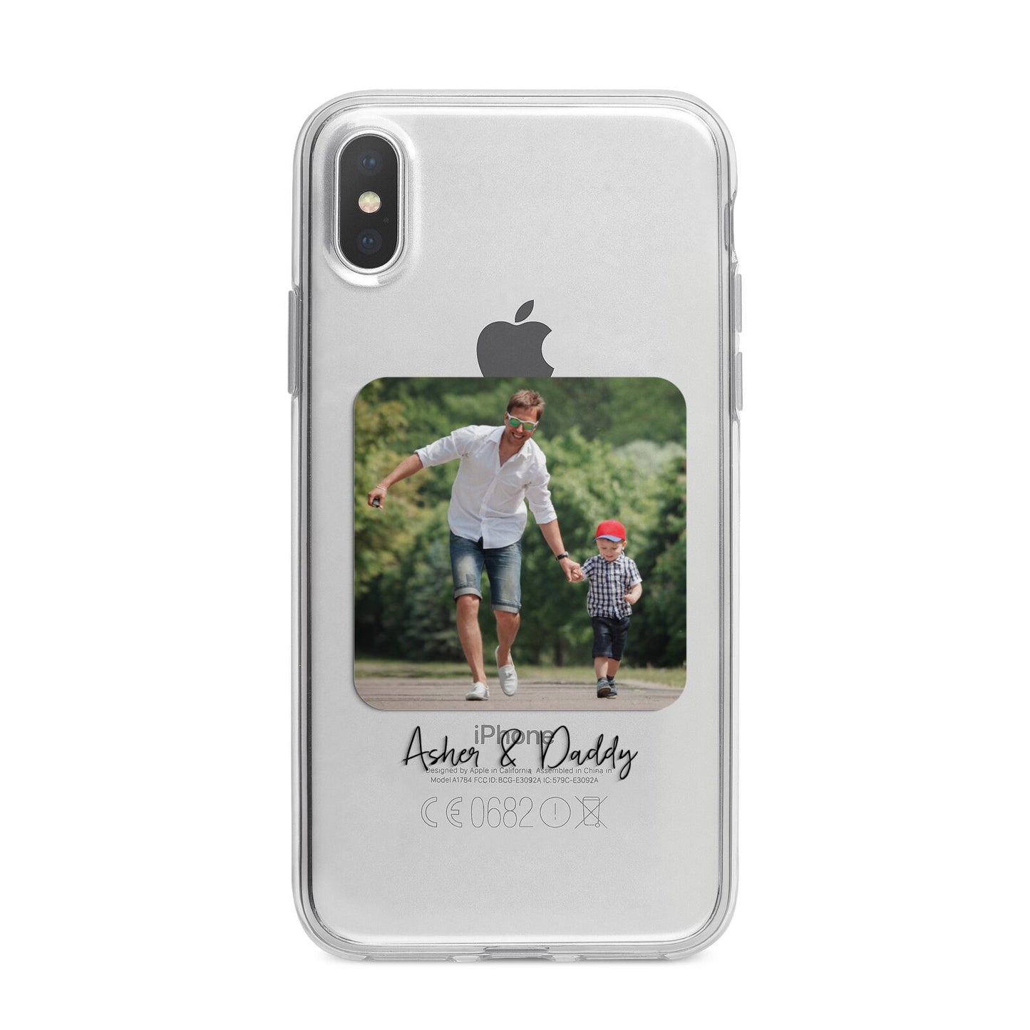 Parent and Child Photo with Text iPhone X Bumper Case on Silver iPhone Alternative Image 1