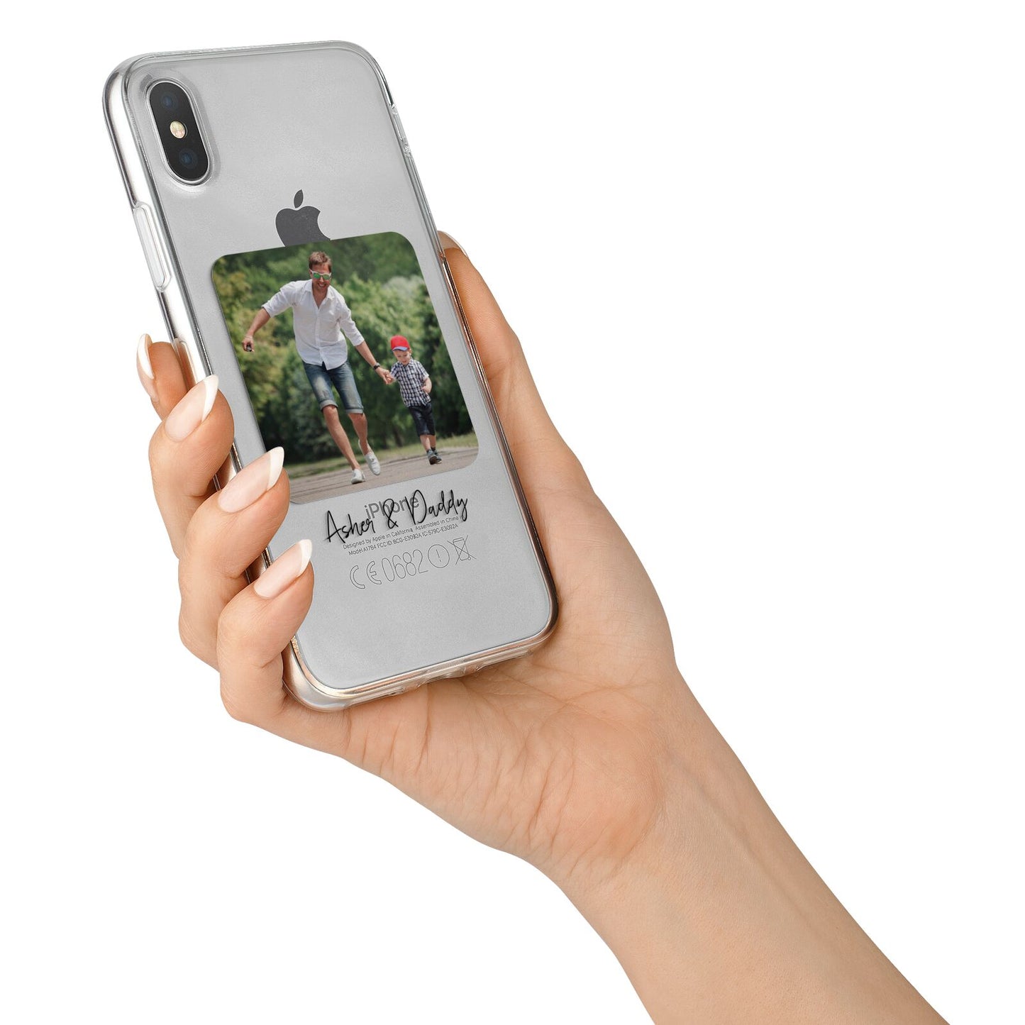 Parent and Child Photo with Text iPhone X Bumper Case on Silver iPhone Alternative Image 2