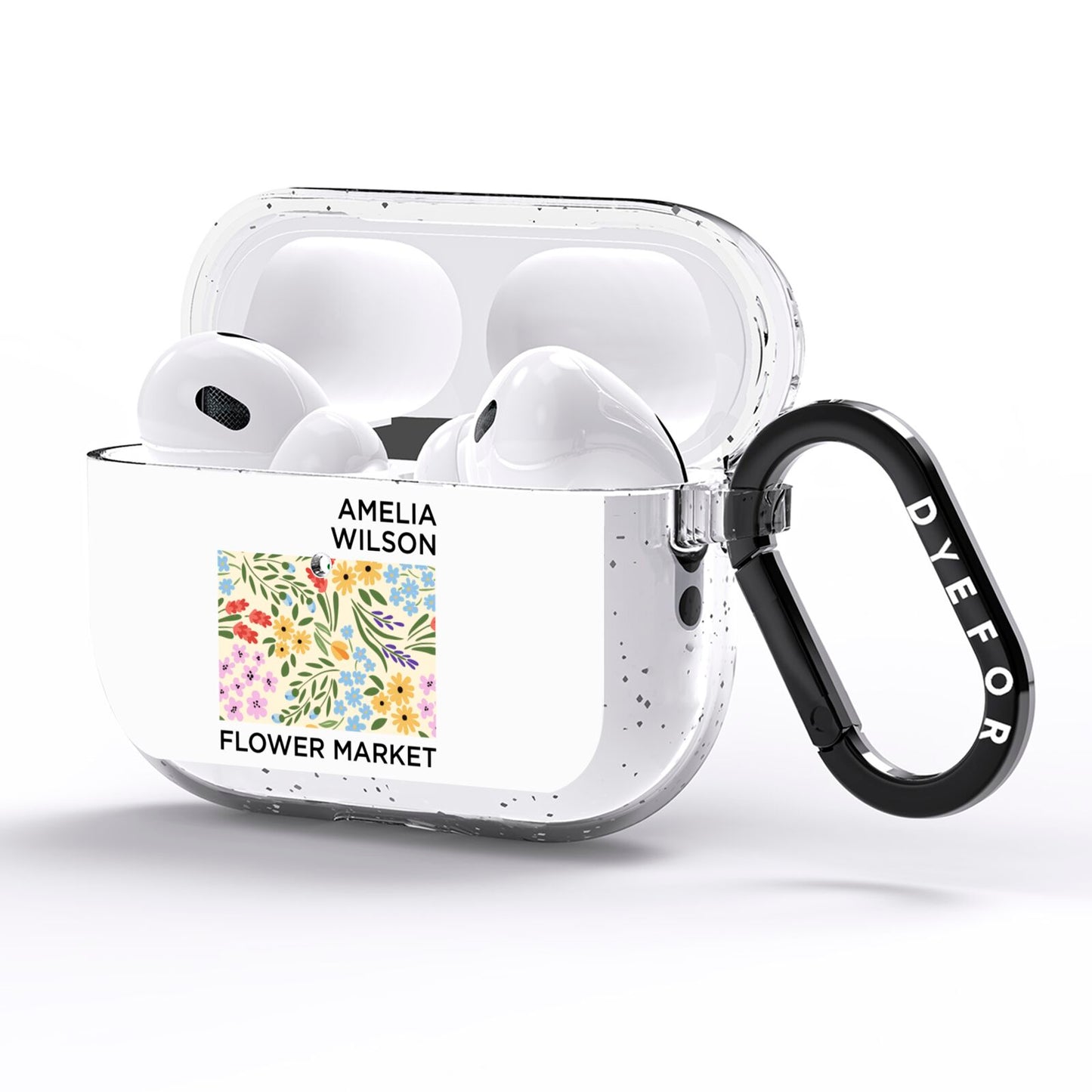 Paris Flower Market AirPods Pro Glitter Case Side Image