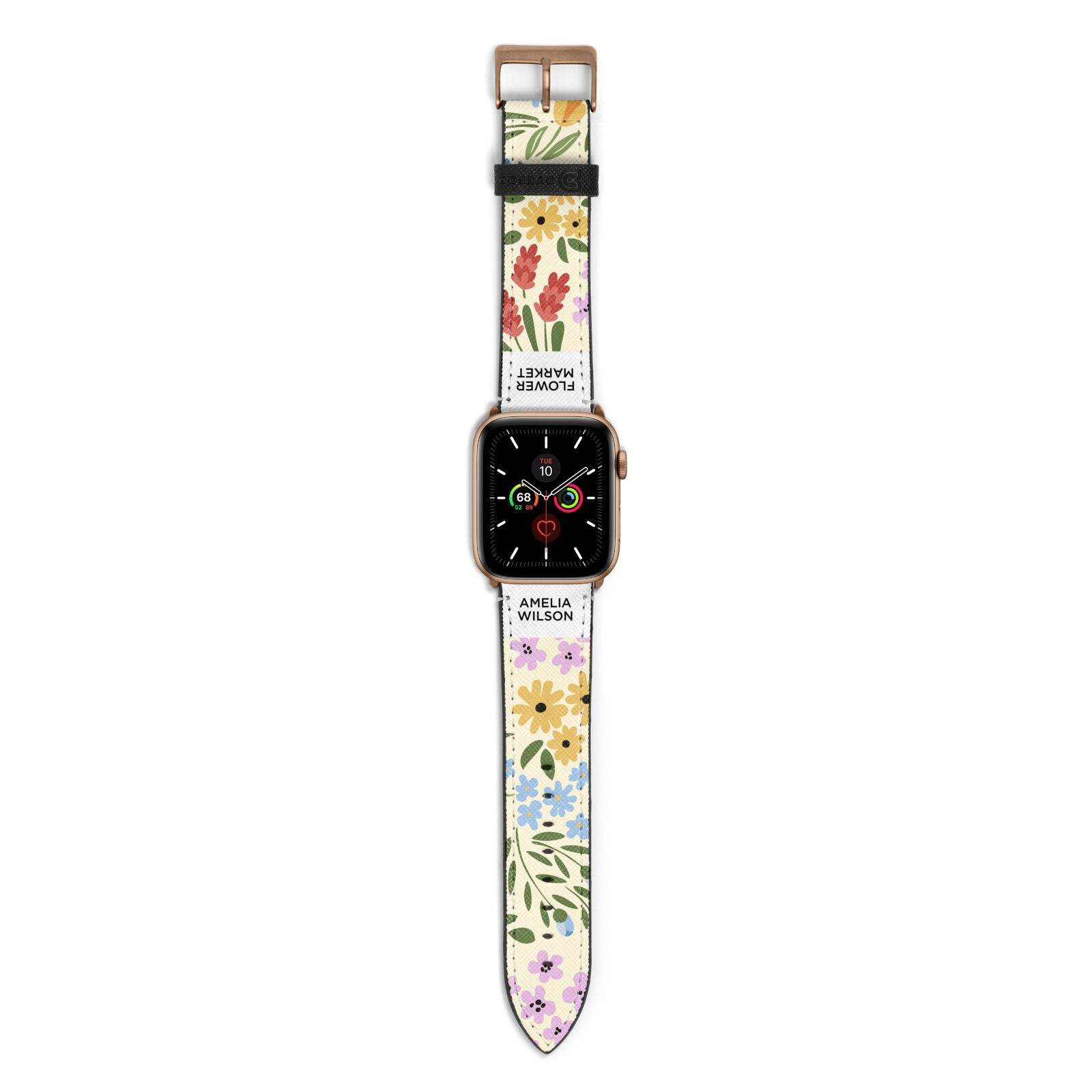 Paris Flower Market Apple Watch Strap with Gold Hardware