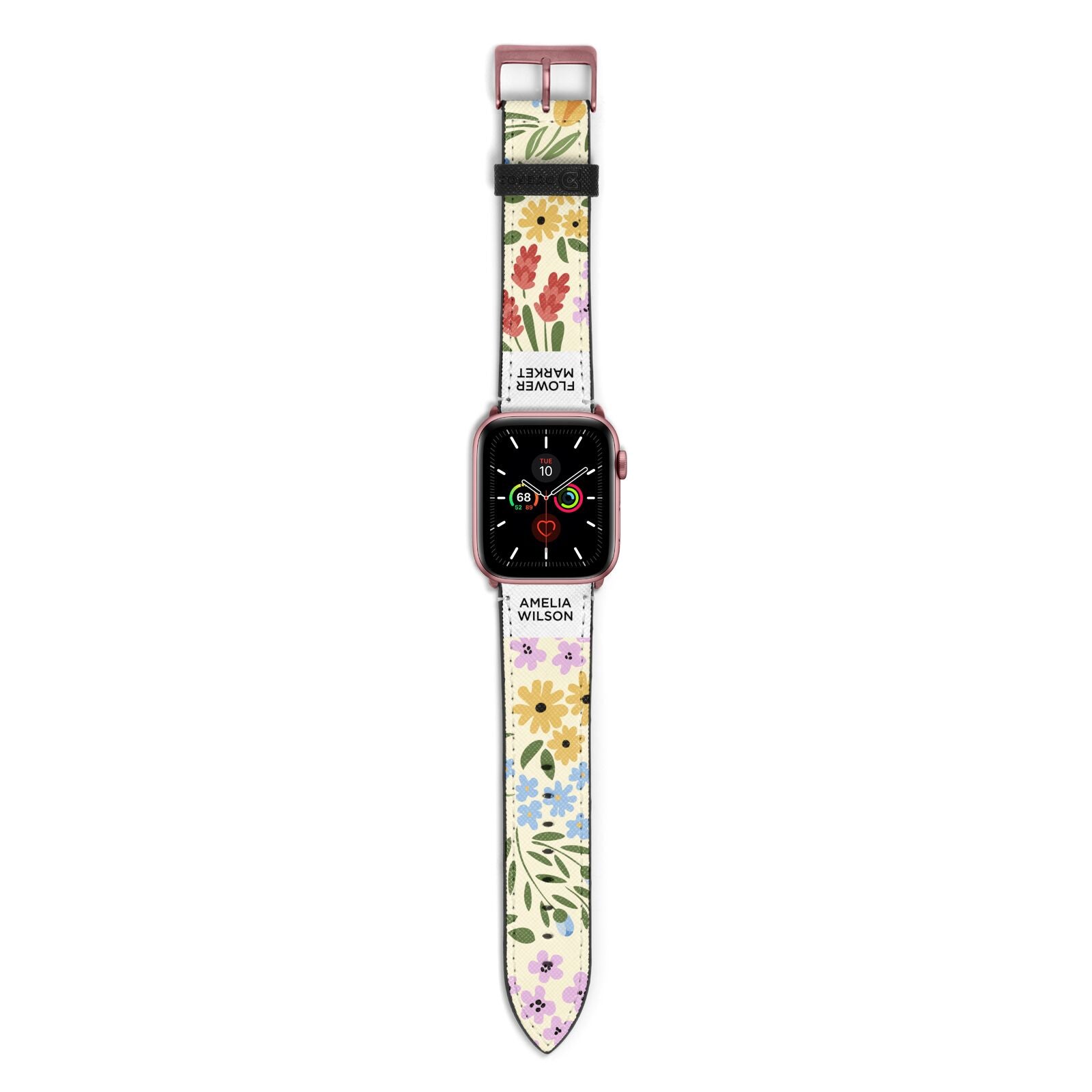 Paris Flower Market Apple Watch Strap with Rose Gold Hardware