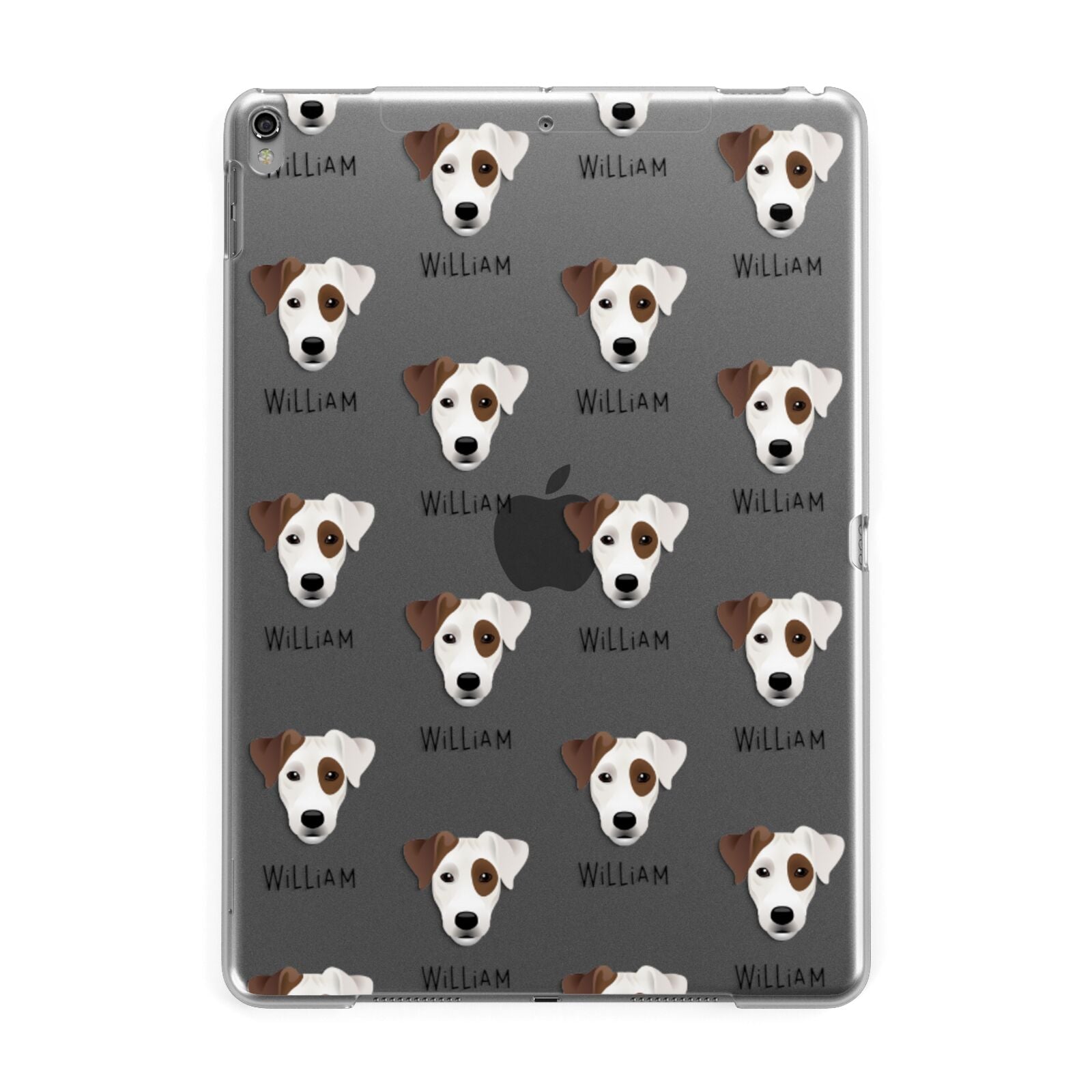 Parson Russell Terrier Icon with Name Apple iPad Grey Case
