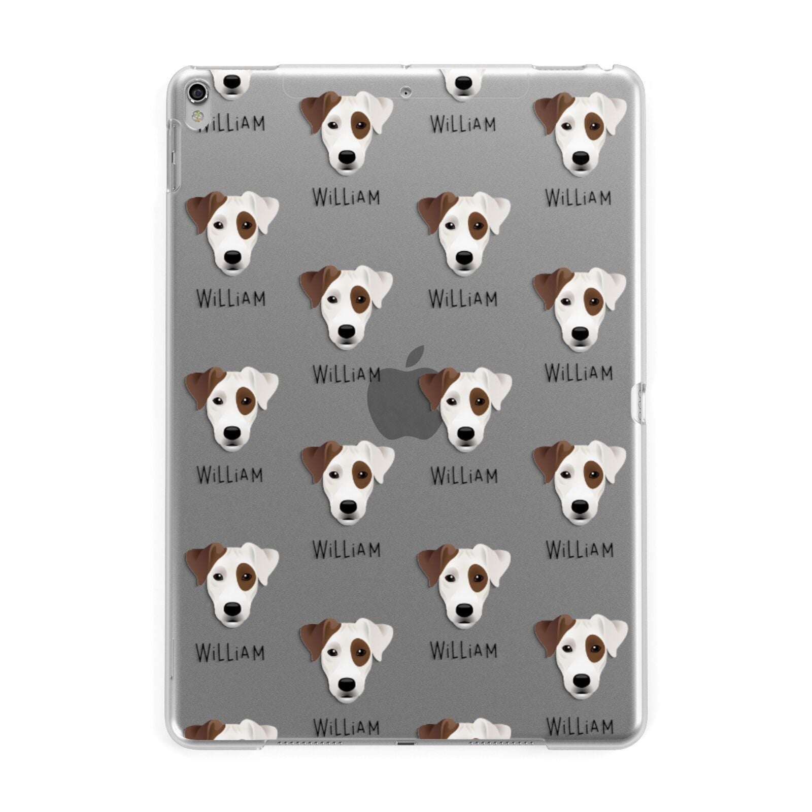 Parson Russell Terrier Icon with Name Apple iPad Silver Case