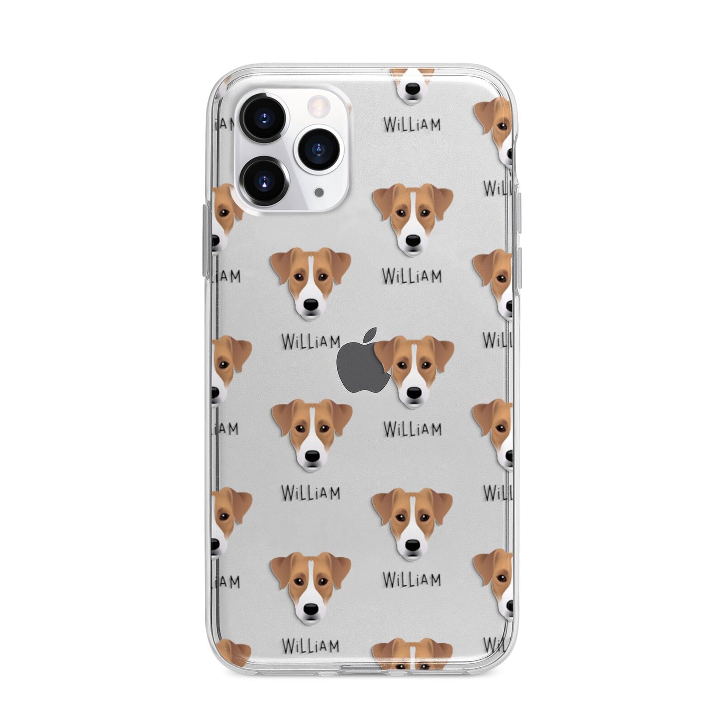 Parson Russell Terrier Icon with Name Apple iPhone 11 Pro Max in Silver with Bumper Case