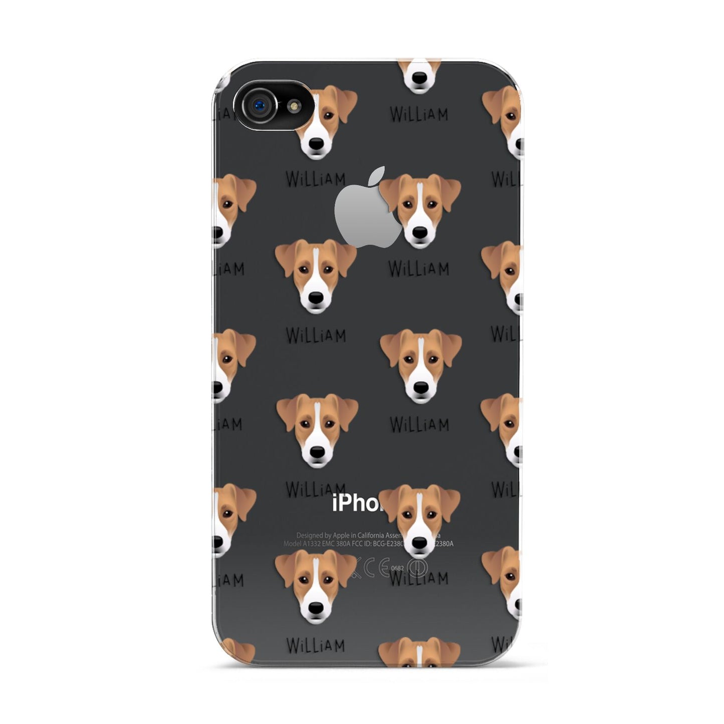 Parson Russell Terrier Icon with Name Apple iPhone 4s Case