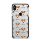 Parson Russell Terrier Icon with Name Apple iPhone Xs Max Impact Case Black Edge on Silver Phone