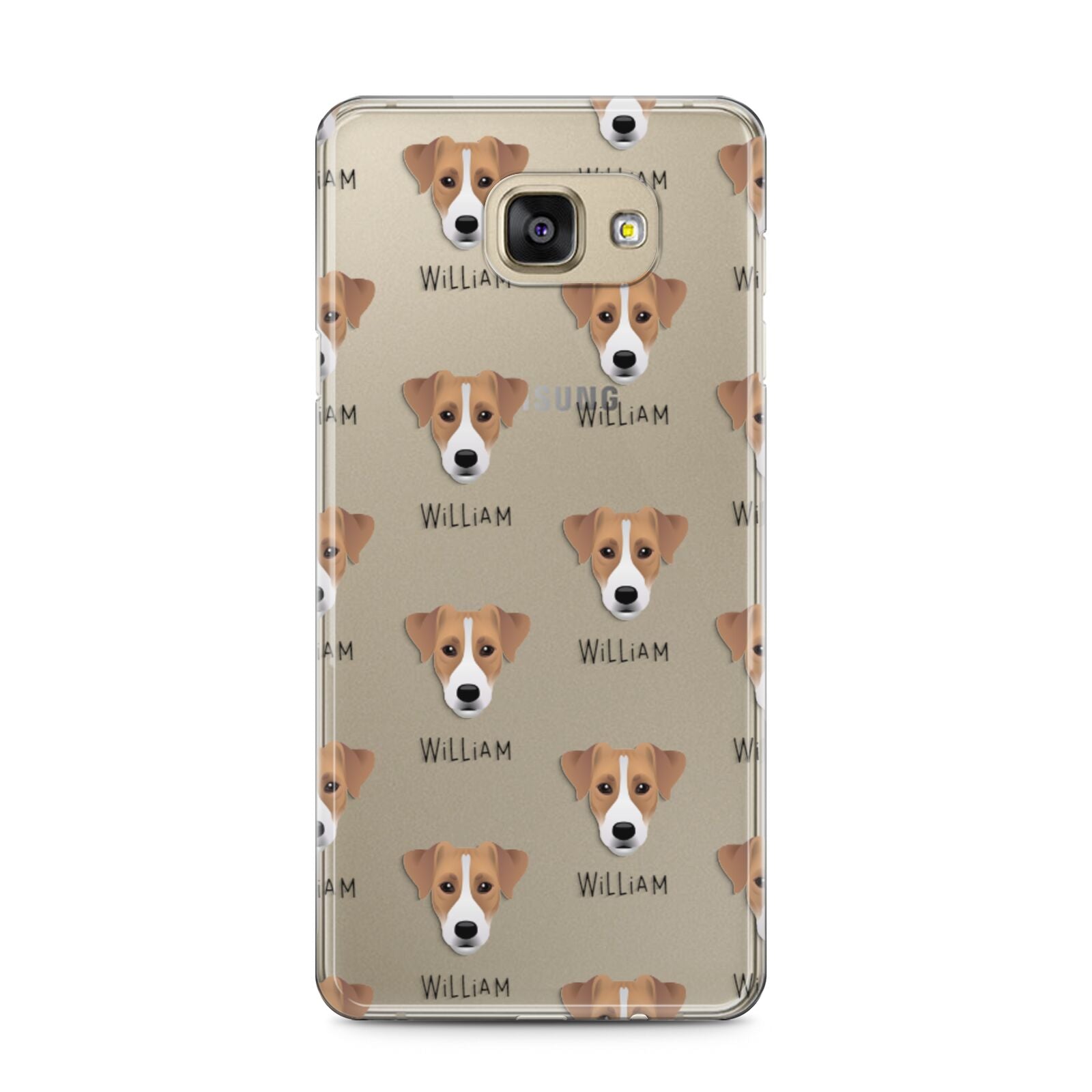 Parson Russell Terrier Icon with Name Samsung Galaxy A5 2016 Case on gold phone