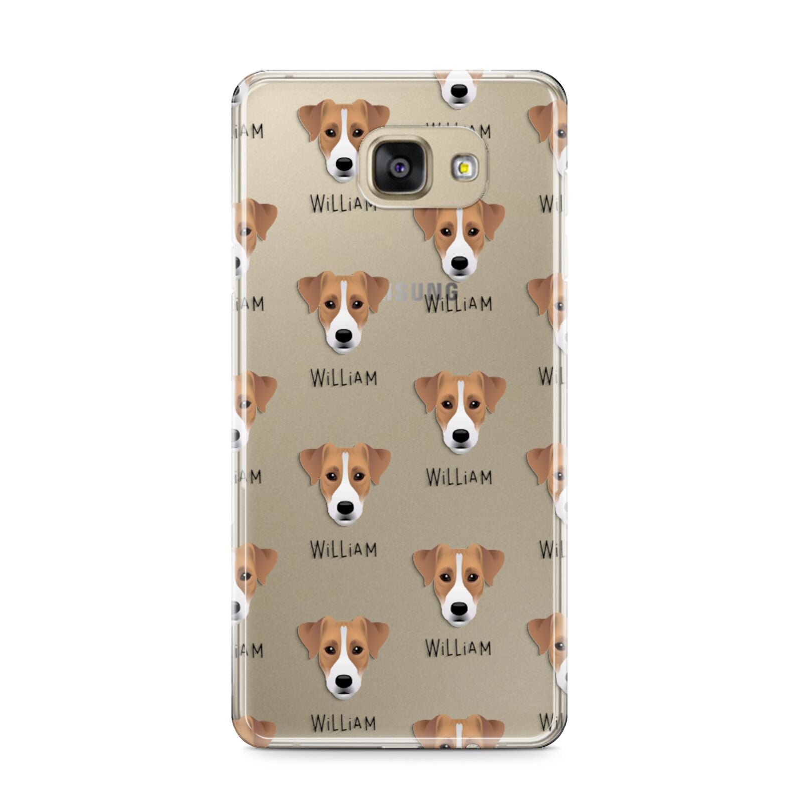 Parson Russell Terrier Icon with Name Samsung Galaxy A9 2016 Case on gold phone