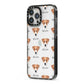 Parson Russell Terrier Icon with Name iPhone 13 Pro Max Black Impact Case Side Angle on Silver phone