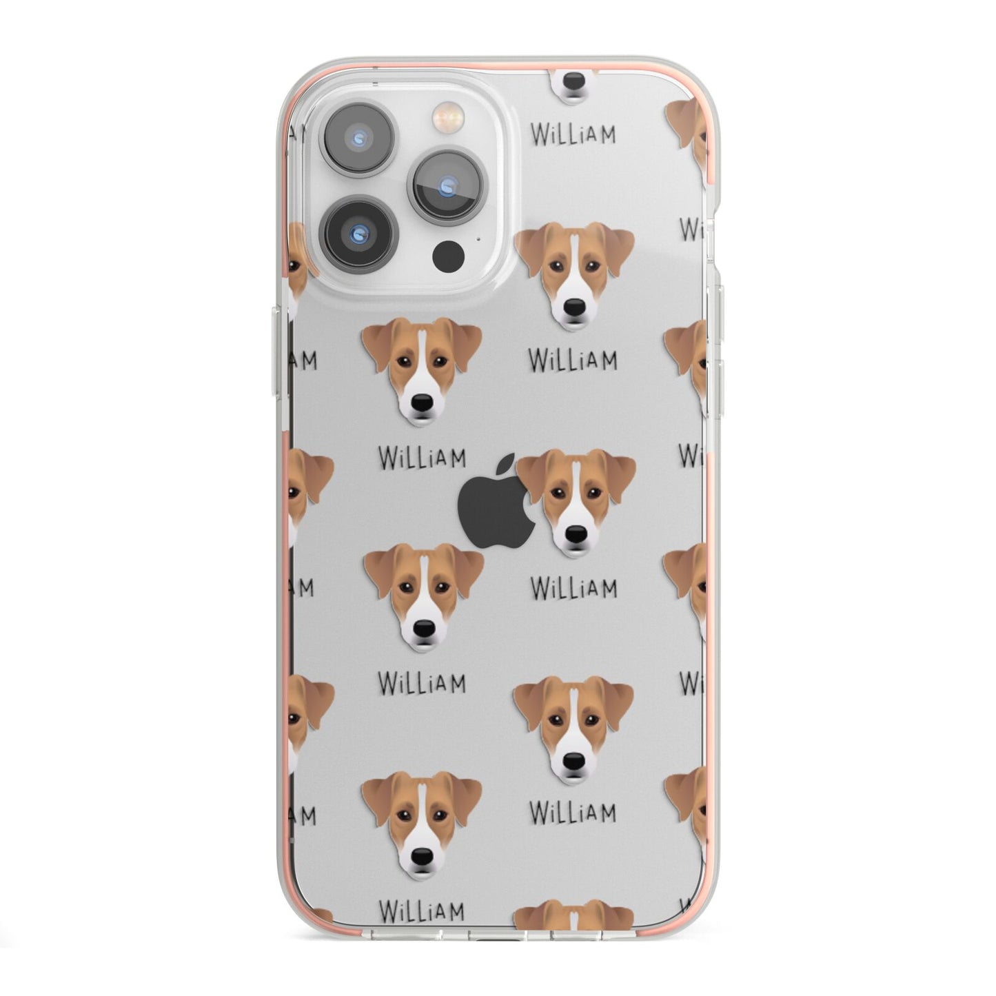 Parson Russell Terrier Icon with Name iPhone 13 Pro Max TPU Impact Case with Pink Edges