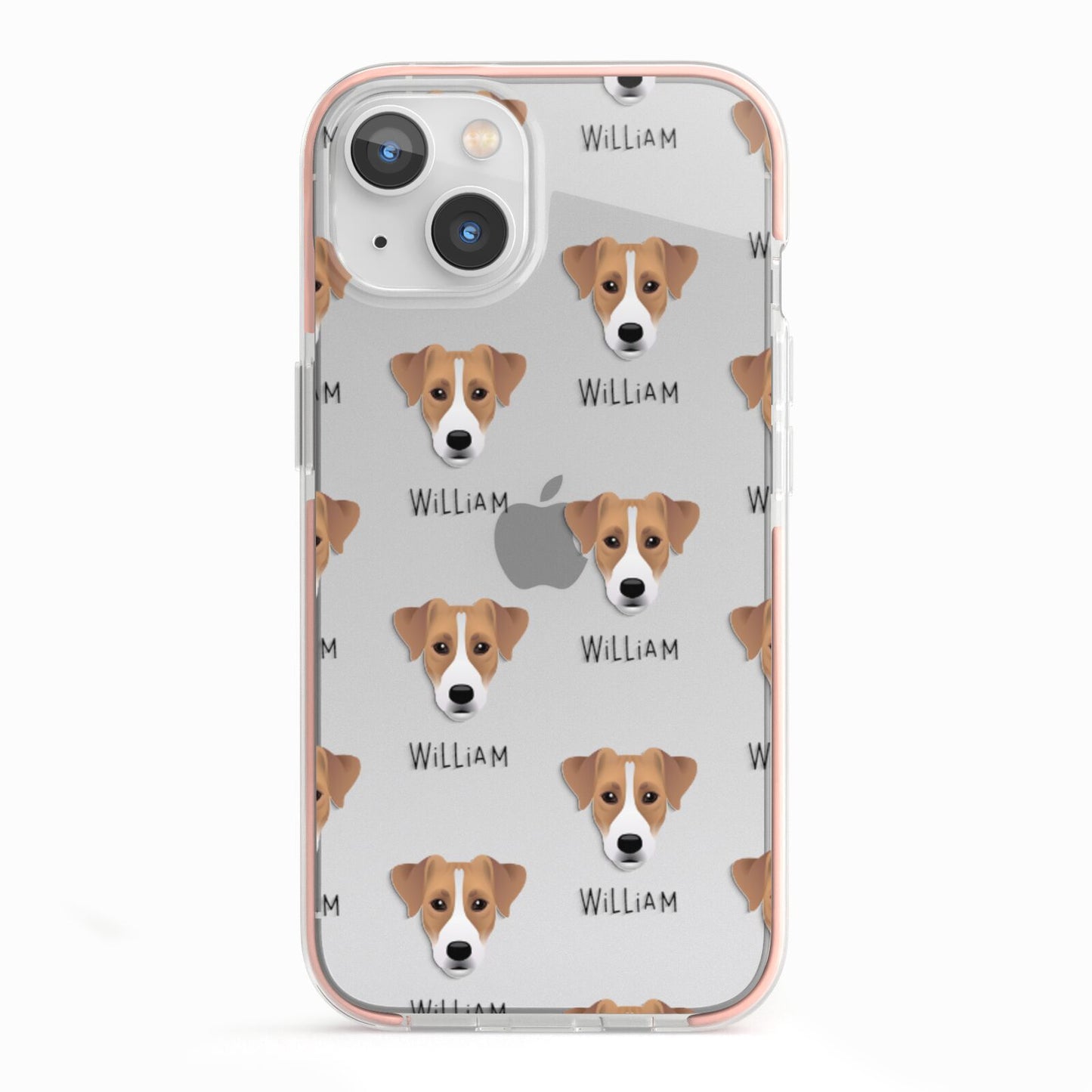 Parson Russell Terrier Icon with Name iPhone 13 TPU Impact Case with Pink Edges