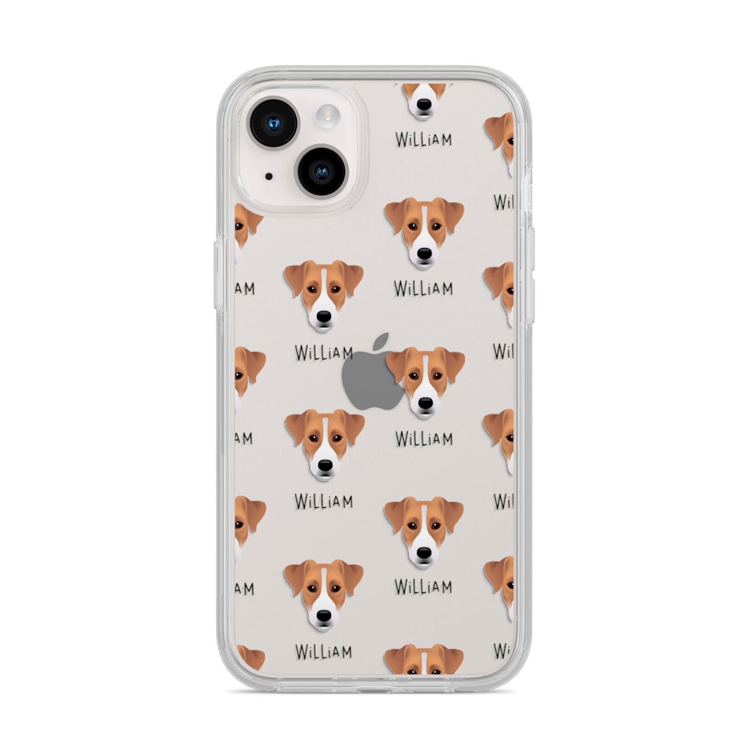 Parson Russell Terrier Icon with Name iPhone 14 Plus Clear Tough Case Starlight