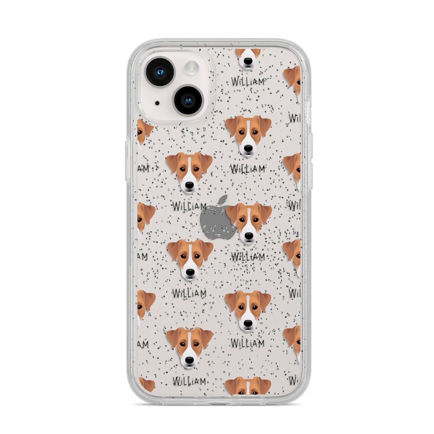 Parson Russell Terrier Icon with Name iPhone 14 Plus Glitter Tough Case Starlight