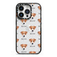 Parson Russell Terrier Icon with Name iPhone 14 Pro Black Impact Case on Silver phone