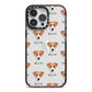 Parson Russell Terrier Icon with Name iPhone 14 Pro Max Black Impact Case on Silver phone