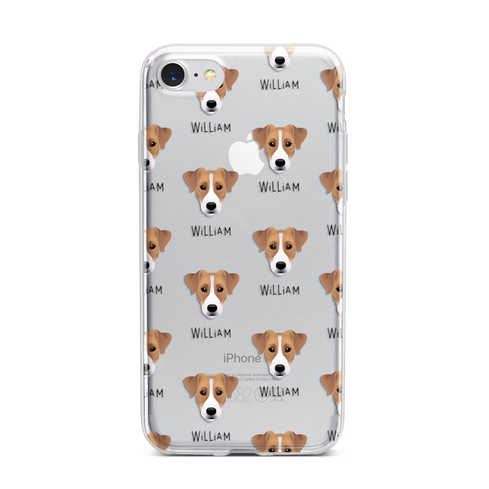 Parson Russell Terrier Icon with Name iPhone 7 Bumper Case on Silver iPhone