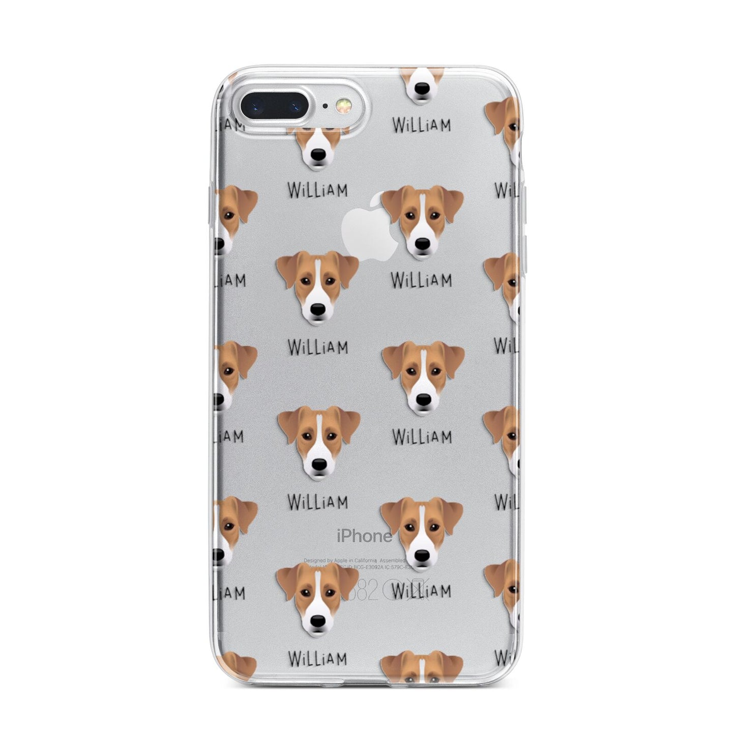 Parson Russell Terrier Icon with Name iPhone 7 Plus Bumper Case on Silver iPhone