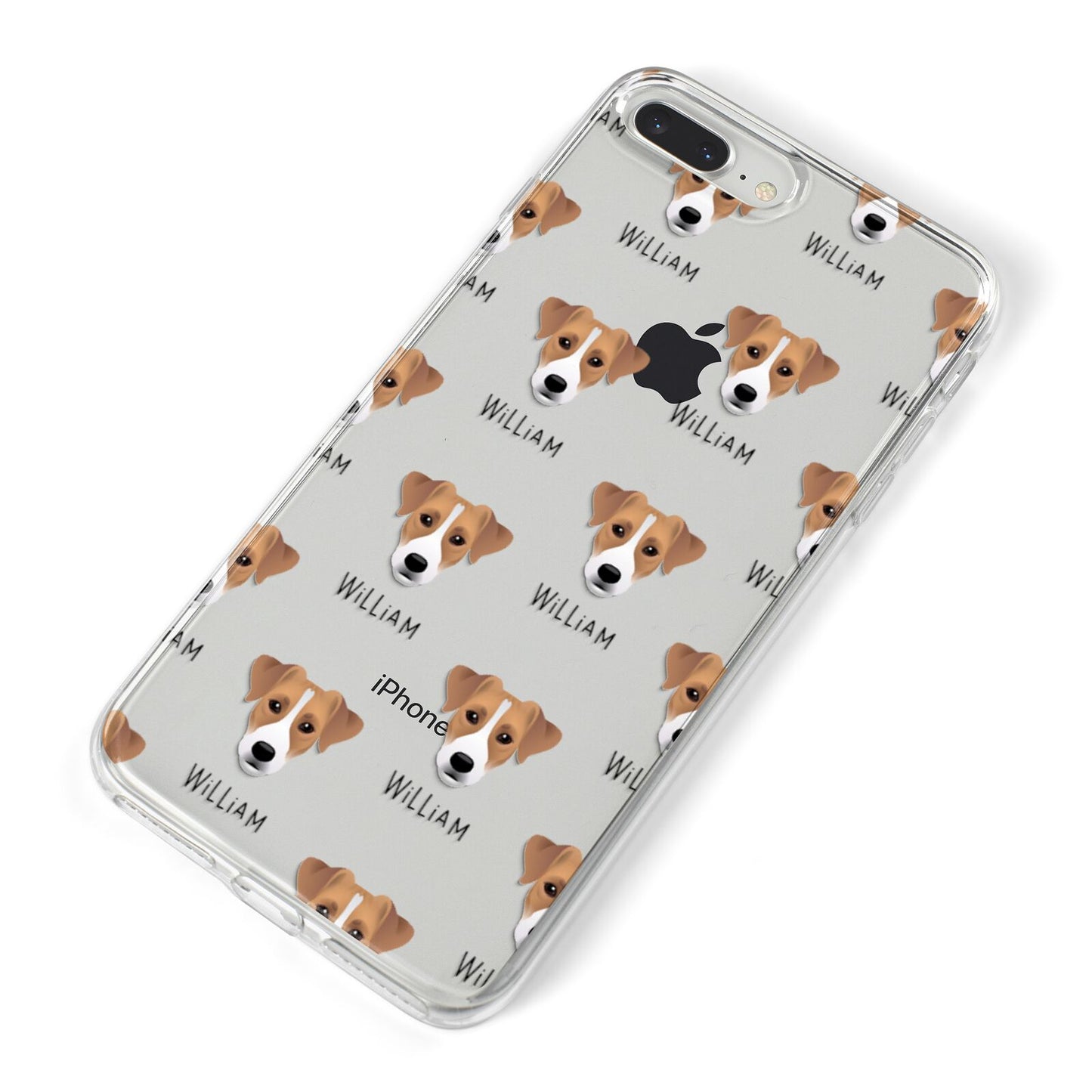 Parson Russell Terrier Icon with Name iPhone 8 Plus Bumper Case on Silver iPhone Alternative Image