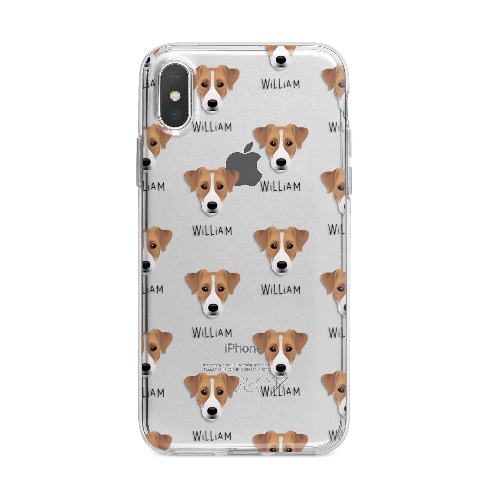 Parson Russell Terrier Icon with Name iPhone X Bumper Case on Silver iPhone Alternative Image 1